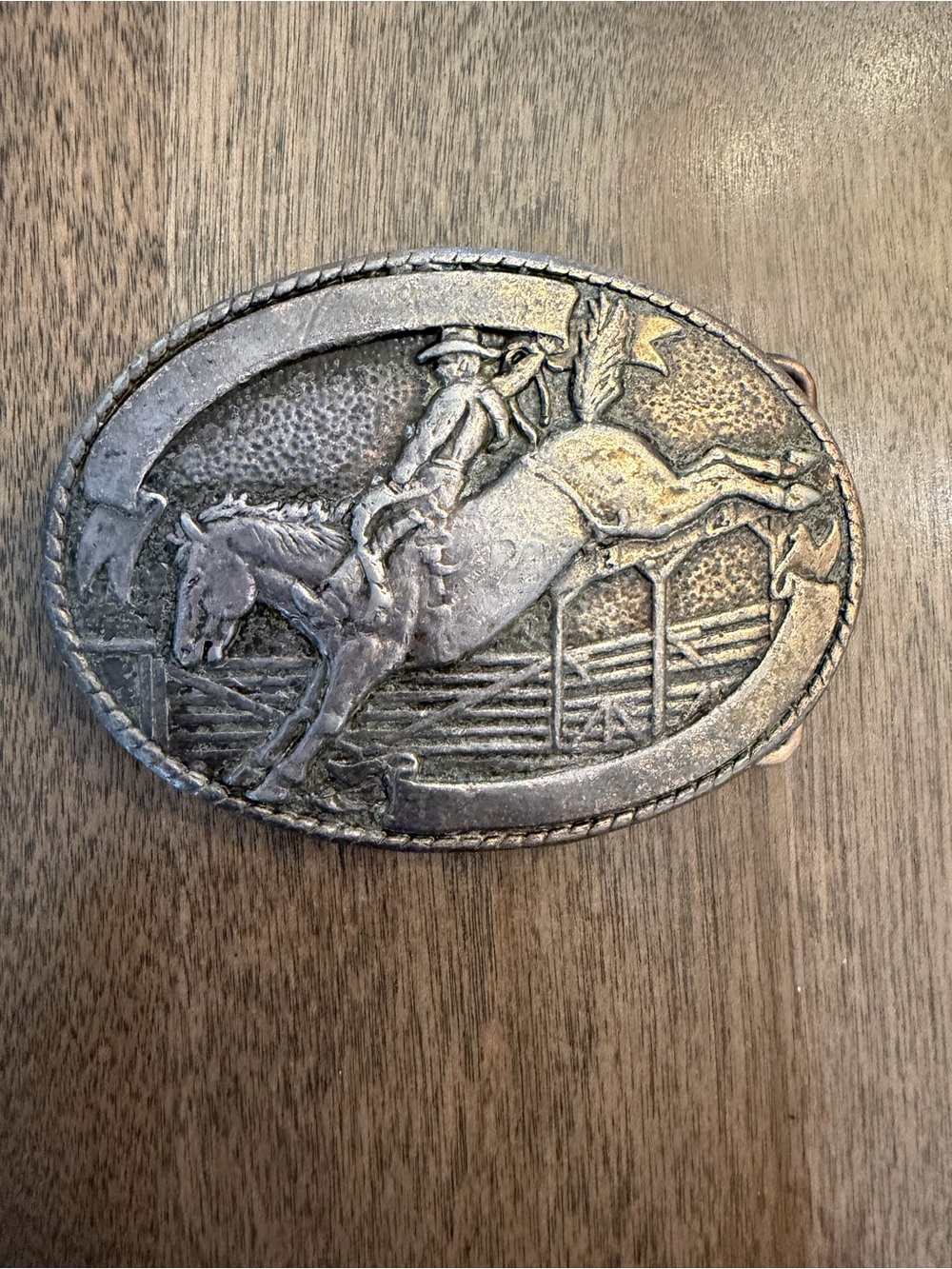 Vintage Tony Lama Bareback Bronco Cowboy Solid Brass Belt Buckle 1970 Unisex